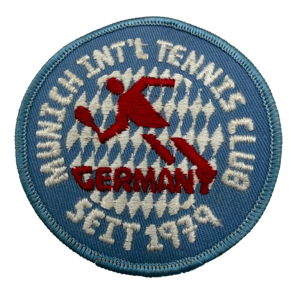 VtgnMunich Int'l Tennis Club Germany Seit 1979 Embroidered Patch Blue Red 3 Inch